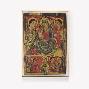 Ethiopian Icon | Madonna And Child Print | 17th Century Art | Vintage Painting | Spiritual Wall Decor