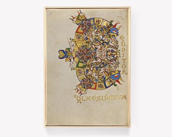 Illuminated Manuscript | Decorative Initials | Vintage Print | Antique Design | Medieval Art Print