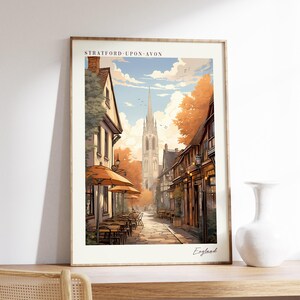 Stratford-upon-Avon Travel Poster | England Travel Decor | England Poster | Stratford-upon-Avon Print | Travel Print