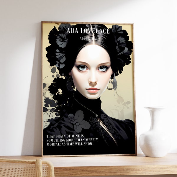 Ada Lovelace Print | Ada Lovelace | Vintage Wall Art | Vintage Poster | Exhibition Poster