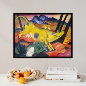 Franz Marc - The Yellow Cow (1911) - Famous Painting Poster Gift Wall Fine Art Bedroom Home Decor Vintage - A4 A3 A2 18x24 Large Print