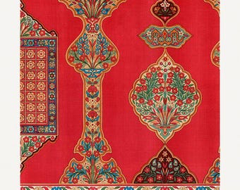 Arabesque Decor | Antique Wall Art | Vintage Painting | 18th Century Print | Arabic Design | Historic Print