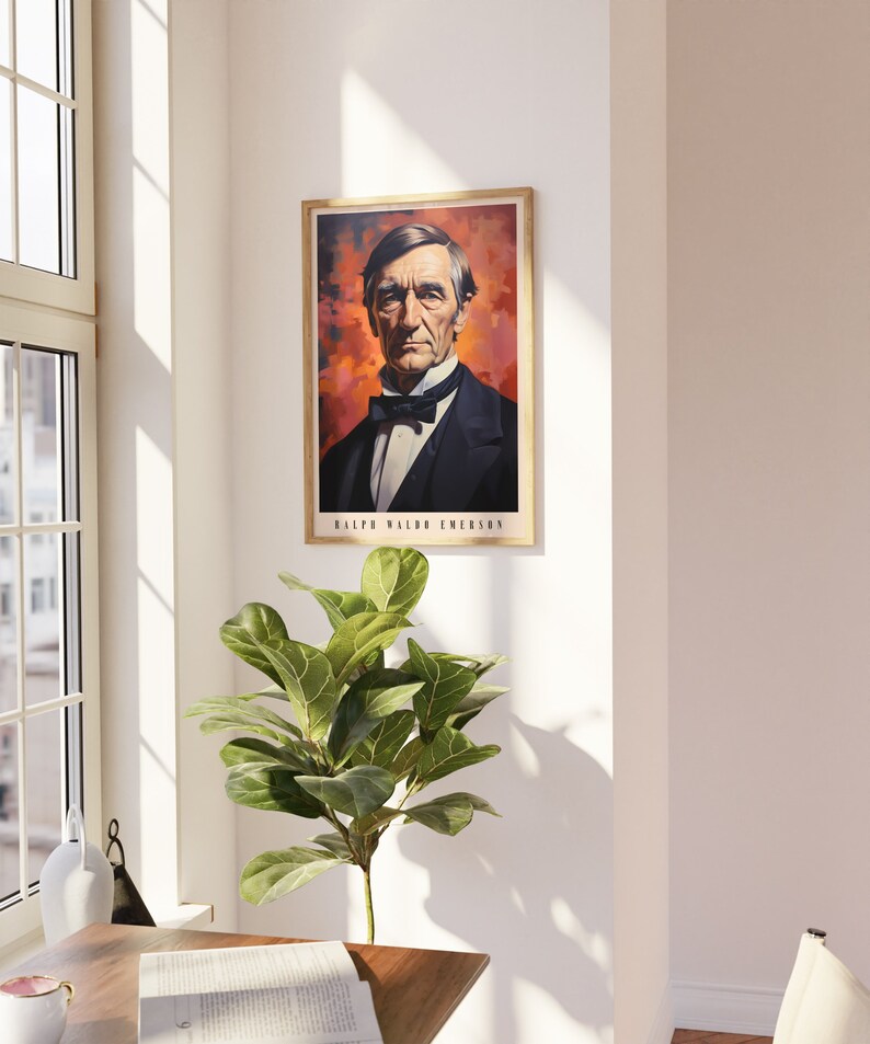 Ralph Waldo Emerson Poster | Autor Print | Ralph Waldo Emerson Poster | Literatur Dekor | Buch Kunstdruck | Wohndekor Bild 3