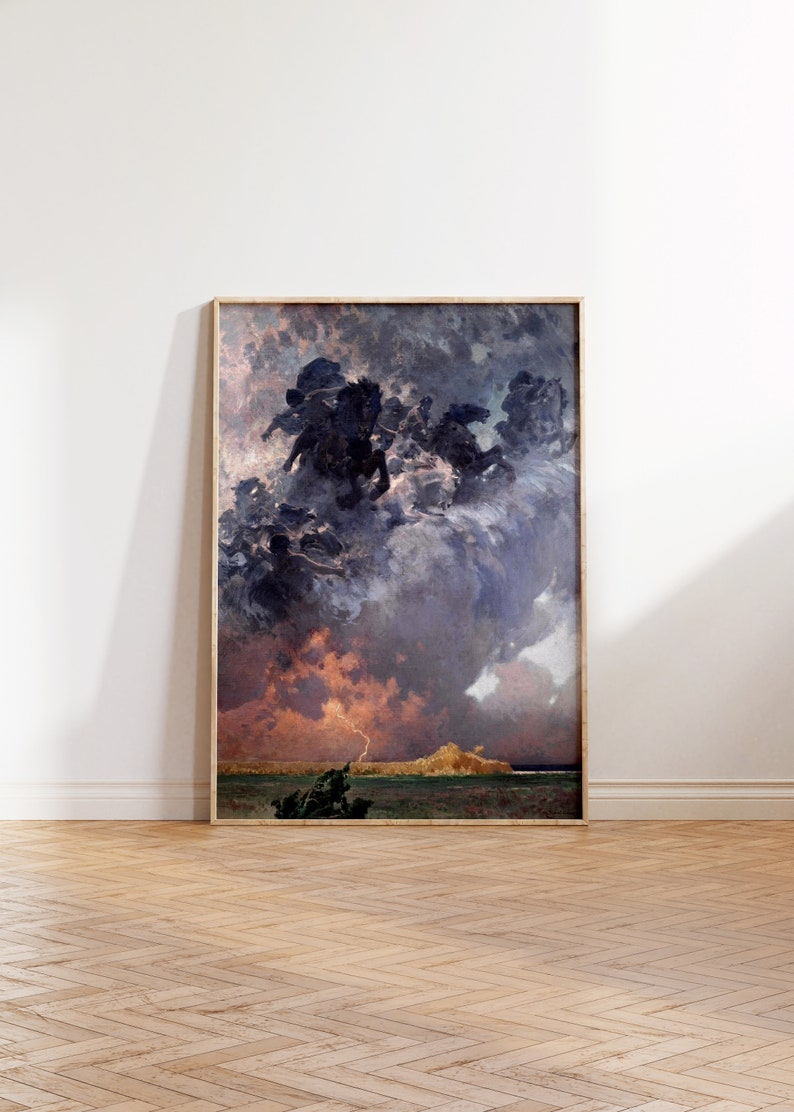 a painting on a wall in a room