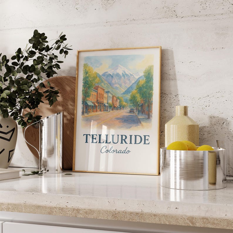 Telluride Colorado Poster, Telluride Wall Art, Telluride Print ...