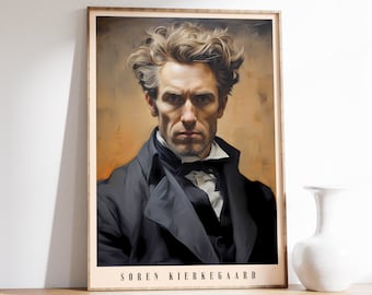 Soren Kierkegaard | Philosophy Print | Soren Kierkegaard Poster | Historical Decor | Book Art Print | Home Decor