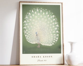 Ohara Koson Art Prints | Japanese Wall Art | Peacock Print | Peacock Wall Art | Ohara Koson Wall Art | Living Room Decor