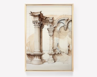 Greek Column | Greek Column | Greek Mythology Art | Greek Sculpture Decor | Aesthetic Room Decor | Ancient Greek
