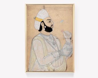 Mughal Miniature | Art Print | Indian Painting | Vintage Art | Exotic Decor | Traditional Print