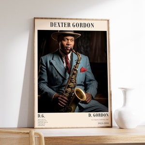 Dexter Gorson Poster | Musikalischer Druck | Poster | Jazz Porträt | Musik Dekor | .Jaspis Art Print | Wohndekor