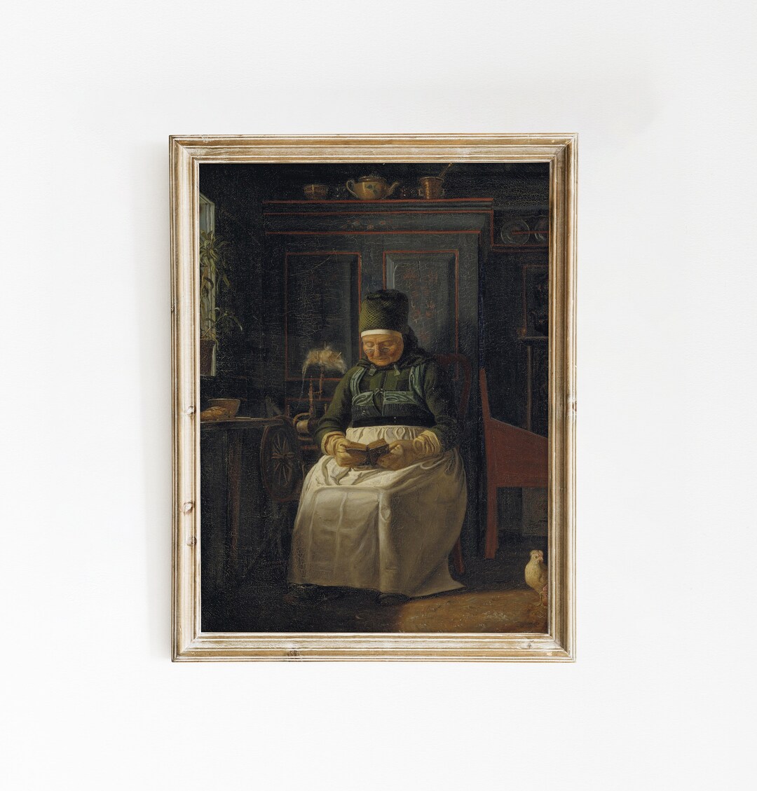 Vintage Rustic Interior Painting | Interior Wall Art | Old Woman ...