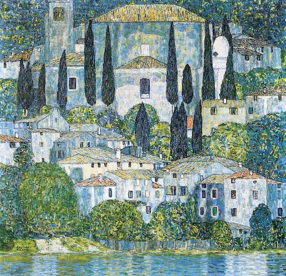 Gustav Klimt Church | Cassone Landscape | Art Print | Nature Scene