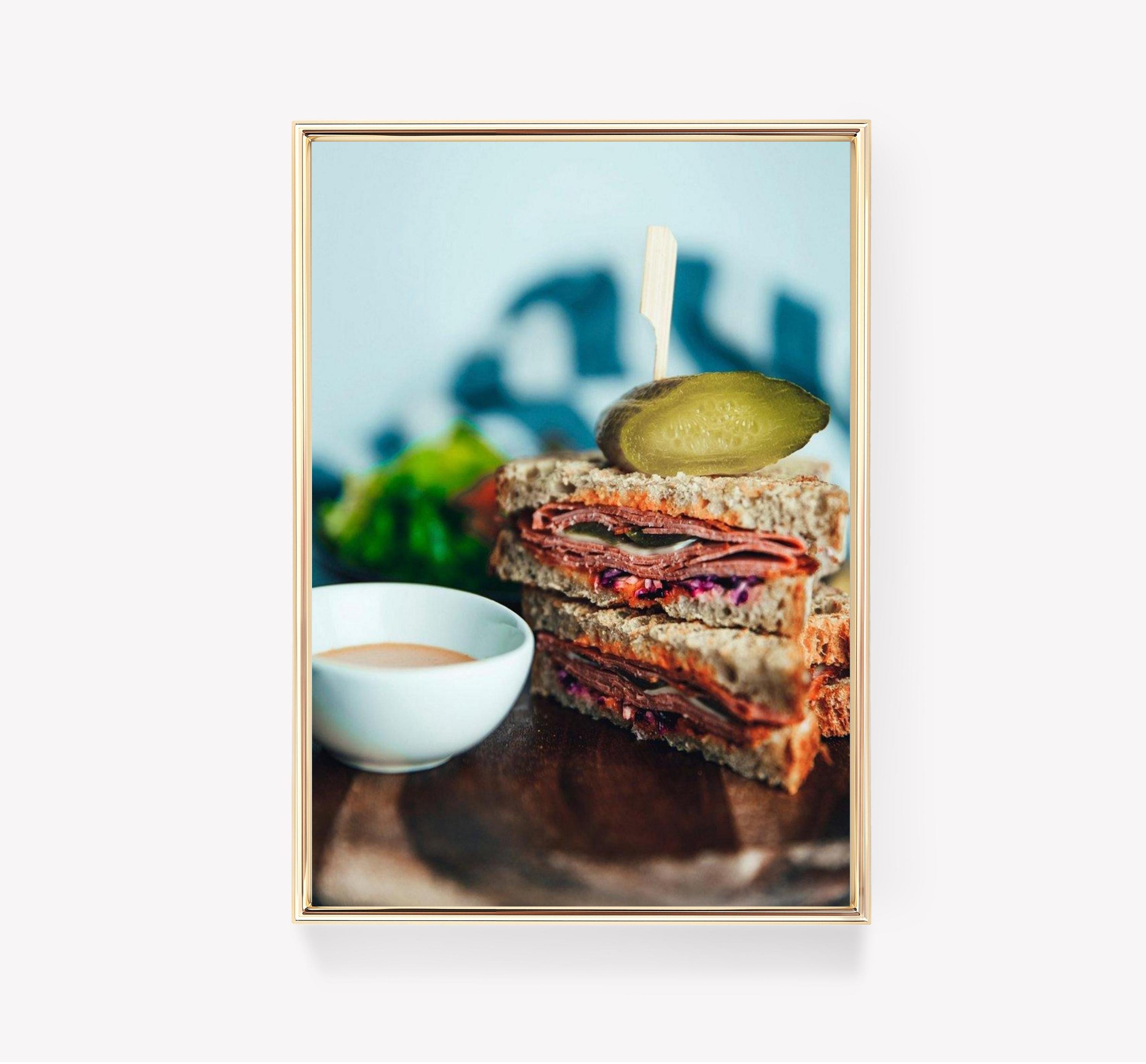Delicious | Sandwich | Pickle Delight | Tasty Sauce | Snack Time | Food Art | Sandwich Print | Wall Art | Sandwich Poster