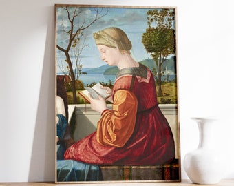Vittore Carpaccio - The Virgin Reading (1505) | Renaissance Painting | Vintage Poster | Antique Wall Art | Religion Painting | Print Canvas
