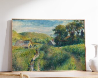 Auguste Renoir - The Mussel Harvest (1879) | Vintage Poster | Tree Landscape Oil Painting | Green Tone Scenery Print | Wall Art | Home Decor