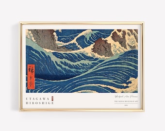 Japanese Print | Utagawa Hiroshige - Whirlpool, Awa Province (1853) | Japanese Poster | Ukiyo-e Art Print | Japanese Decor | Ukiyo-e Drawing