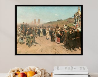 Ilya Repin Religious Procession in Kursk Province 1883 Classic Painting ...