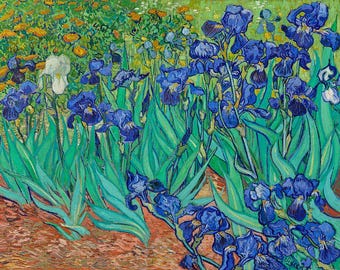 Van Gogh | Irises | Vintage Print | Flower Painting | Vintage Art | Wall Decor | Botanical Print