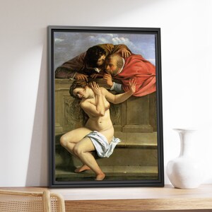 Premium Framed Canvas | Artemisia Gentileschi - Susanna and the Elders (1610) | Vintage Painting | Canvas Wall Art | Home Decor
