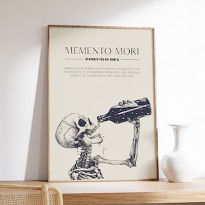 Memento Mori Print | Mortality Artwork | Skull Art Print | Memento Mori | Skull Wall Decor | Dark Art Print | Stoic Art | Dark Academia image 2