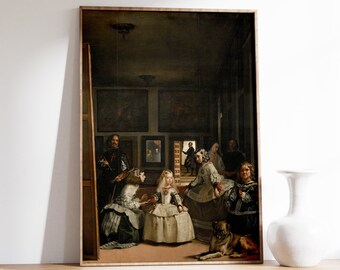 Diego Velázquez - The Maids of Honour (1656) | Vintage Poster, Antique Interior Print , Famous Painting, Home Decor, Wall Art Canvas, Gift