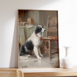 Vintage Dog Painting | Dog Portrait | Dog Framed Print | Dog Wall Art | Dog Artwork | Antique Dog Poster | Home Decor