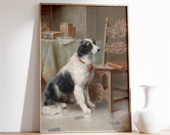 Vintage Dog Painting | Dog Portrait | Dog Framed Print | Dog Wall Art | Dog Artwork | Antique Dog Poster | Home Decor