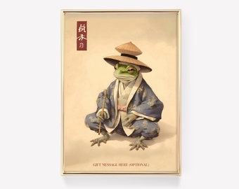 Frog Lover Gift | Matsumoto Hoji Art Poster | Japanese Frog Print | Japanese Print | Ukiyo-e Art Print | Animal Art Print | Japanese Decor
