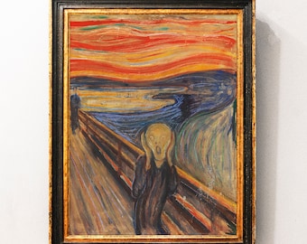 Edvard Munch - The Scream (1893) - Reproduction of a Classic Edward Munch Painting - Photo Poster Print Art Gift Anguish Pain Red Sunset