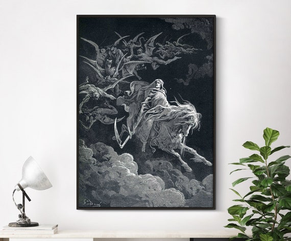 The Vision of Death - Gustave Dore Print, Wall Art, Dante, Art