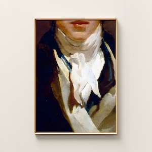 Baroque Painting | Eclectic Wall Art | Alter Painting | Dark Academia | Portrait Painting | Altered Art Portrait | Modern Living Room Decor