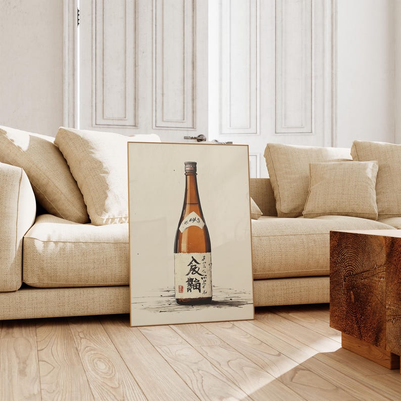a picture frame with a picture of a bottle of beer