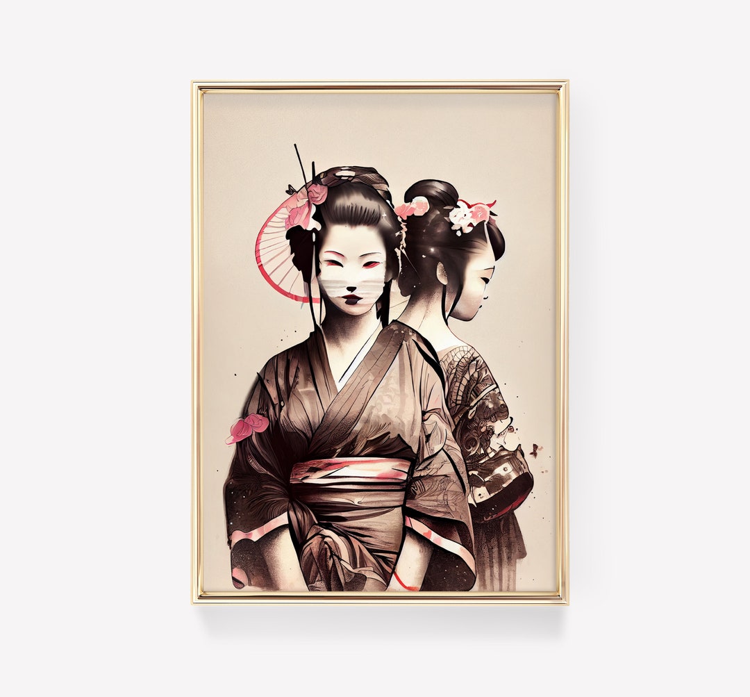 Japanese Wall Art | Geisha Wall Art | Geisha Poster | Ukiyo-e Print ...