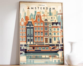 Amsterdam Travel Print | Netherlands Poster | Netherlands Fine Art | Netherlands Art Gift | Amsterdam Poster | Amsterdam Wall Decor