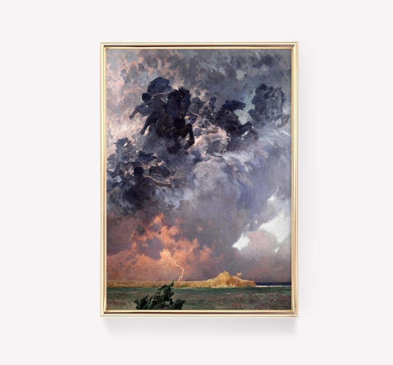 a painting hanging on the wall of a room