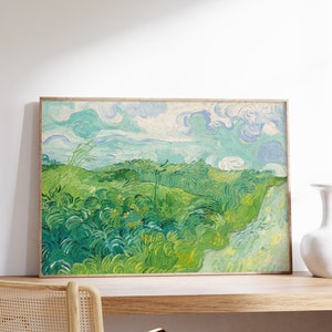 Van Gogh Print | Green Wheat Fields, Auvers (1890) | Landscape Wall Art | Vintage Painting | Van Gogh Wall Art | Print Poster Gift Decor