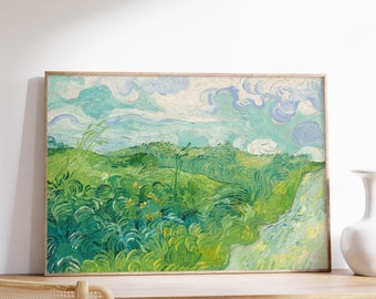 Van Gogh Print | Green Wheat Fields, Auvers (1890) | Landscape Wall Art | Vintage Painting | Van Gogh Wall Art | Print Poster Gift Decor