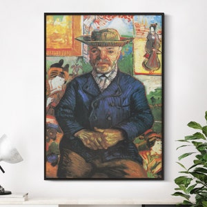 Van Gogh Print | Portrait of Pere Tanguy (1887) | Vintage Oil Painting, Antique Man Portrait Decor, Vintage Painting, Antique Wall Art