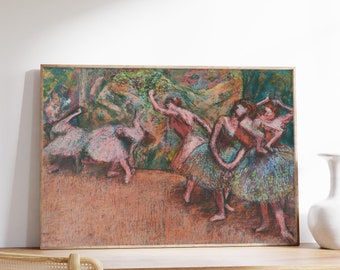 Edgar Degas - Ballet Scene (1907) | Vintage Painting | Ballet Print | Ballet Dancer Print | Canvas Poster Gift Dance Wall Home Decor