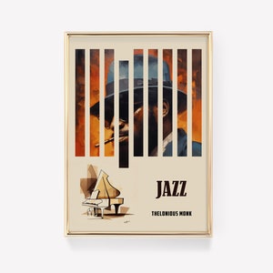 Thelonious Monk | Musical Decor | Jazz Poster | Jazz Portrait | Jazz Decor | Jazz Art Print | Home Decor