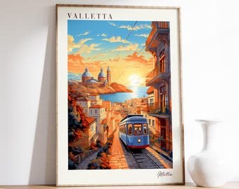 Valletta Travel Poster | Malta Travel Decor | Malta Poster | Valletta Print | Travel Print