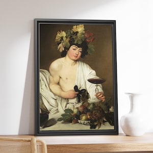 Premium Framed Canvas | Baroque Wall Decor | Baroque Canvas | Caravaggio - Bacchus | Vintage Painting | Canvas Wall Art | Home Decor