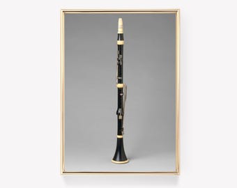 Clarinetto / Stampa Christian Ritter / Arte dello strumento musicale / Poster di clarinetto / Dipinto d'epoca