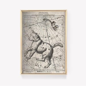 Carte du ciel | La Grande Ourse | Ourse Mineure | Carte de la constellation | Impression céleste | Art du ciel nocturne | Décoration d'astronomie