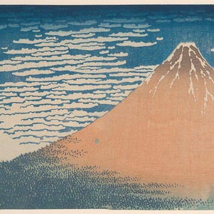Hokusai | Fine Wind | Clear Morning | Red Fuji | Japanese Art | Ukiyo-e | Katsushika | Wall Print | 19th Century | Vintage Painting