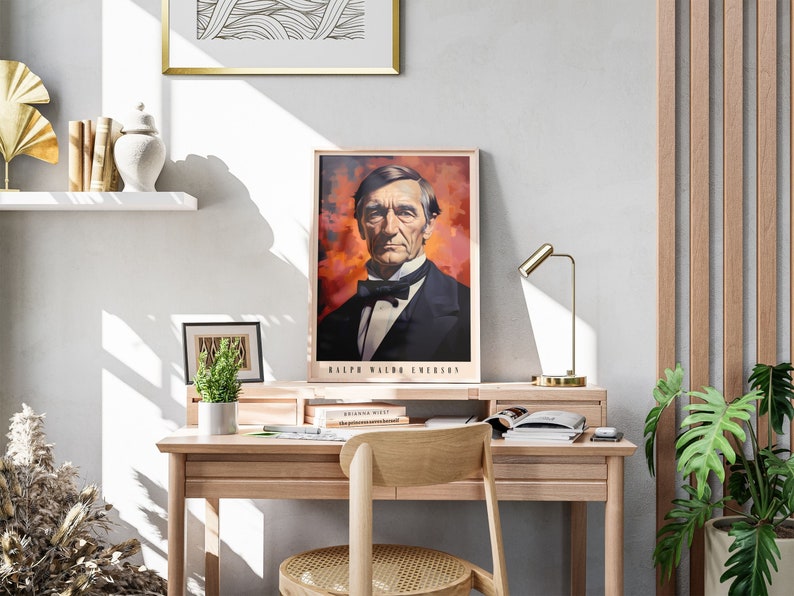 Ralph Waldo Emerson Poster | Autor Print | Ralph Waldo Emerson Poster | Literatur Dekor | Buch Kunstdruck | Wohndekor Bild 6