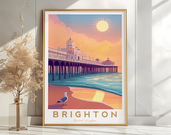 Brighton Print | Brighton Poster | Brighton Wall Art | Brighton Travel Art | Framed Brighton Art | Brighton Pictures