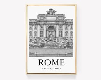 Rome Travel Poster, Italy Wall Art, Rome Canvas Print, Italian Decor, Rome Gift, Vintage Italy Poster