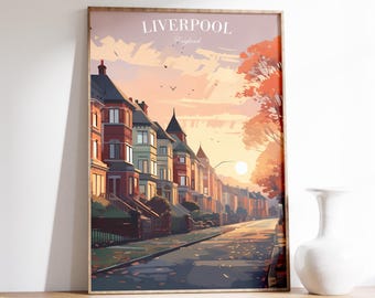 Liverpool Travel Poster | England Travel Decor | England Poster | Liverpool Print | Travel Print