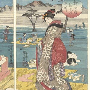 Japanese Art | Utagawa Kuniyoshi Print | Sumidagawa Poster | Vintage Painting | Classic Ukiyo-e Art | 19th Century Japanese Print